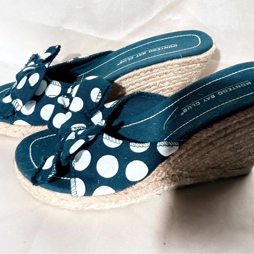Montego Bay Club Navy Polka Dot Espadrilles - Picture 3 of 6